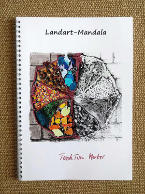 Landart Mandala, Beispiel coloriert mit Markern (Alcohol Ink)
