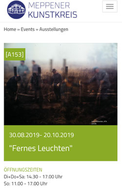 Exhibition ''Fernes Leuchten'' at the Kunstkreis Meppen, 2019