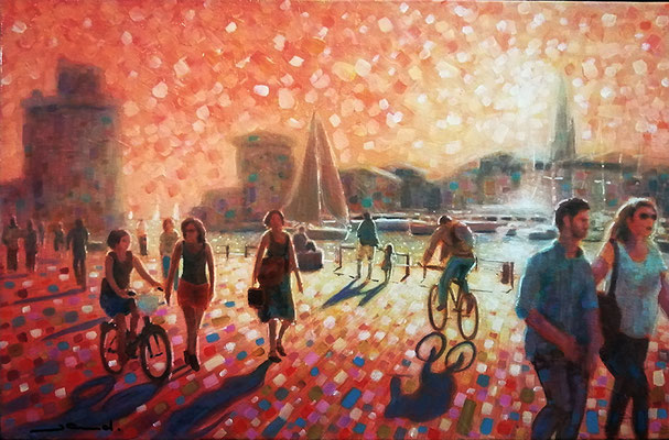 Douceur du soir, acrylique sur toile, disponible