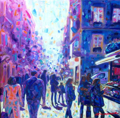 Bordeaux, 30x30 cm, acrylique sur toile, vendu