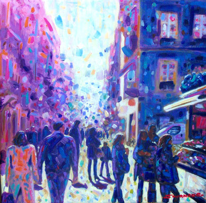 Bordeaux, 30x30 cm, acrylique sur toile, vendu