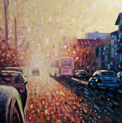 Avenue Guiton, 50x50 cm, acrylique sur toile, disponible