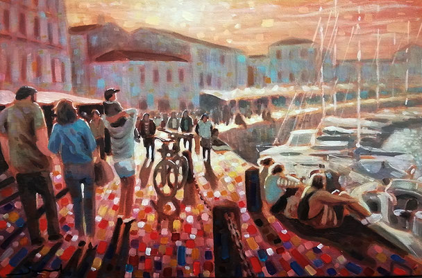 Sur les épaules, acrylique sur toile, disponible