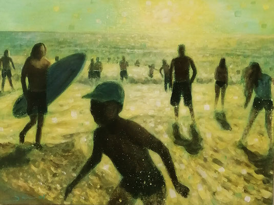 Souvenirs de vacances, acrylique sur toile, disponible