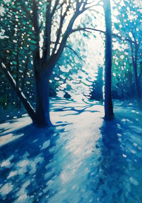 Sous bois à Saint Trojan 92x65 cm huile sur toile