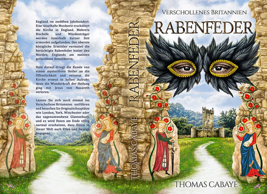 Buchumschlagsgestaltung - Verschollenes Britannien " Rabenfeder " von Thomas Cabayé  / Fantasybuchcover