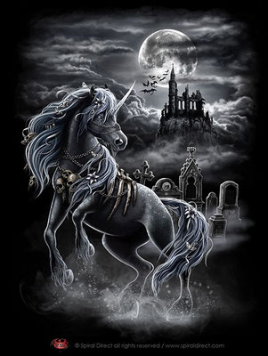 Illustration für spiral / T-shirtdruck - dark unicorn © spiral direct all rights reserved / www.spiraldirect.com