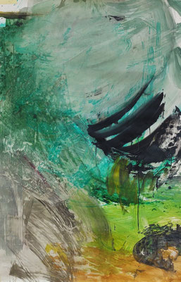 ohne Worte, Acryl auf Papier, 140 x 100 cm