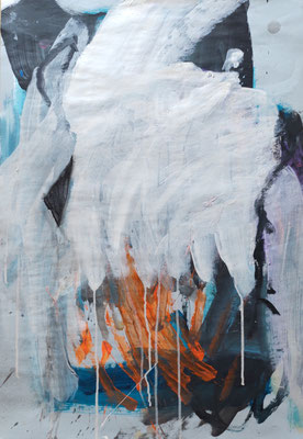 ohne Worte, Acryl auf Papier,  84 x 59 cm