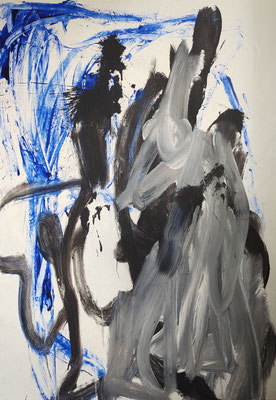 Hase im Ballkleid, Acryl auf Leinwand 140 x 100 cm