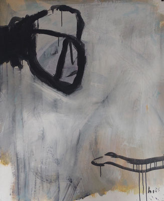 ohne Worte, Acryl auf Papier, 120 x 100 cm