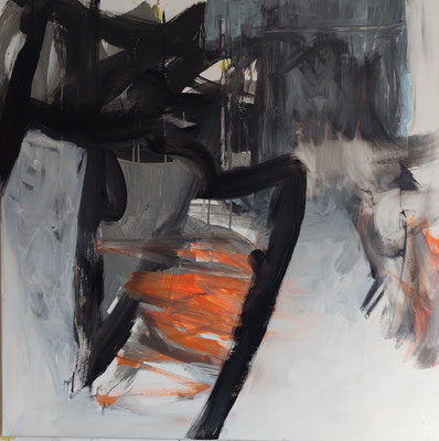 ohne Worte, Acryl auf Leinwand,  100 x 100 cm