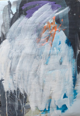 ohne Worte, Acryl auf Papier,  84 x 59 cm