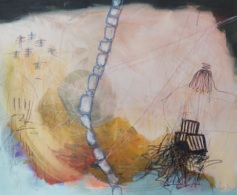 Immer wieder stehen, Acryl MIschtechnik auf Leinwand , 100 x 120