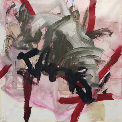 ohne Worte, Acryl auf Leinwand,  160 x 150 cm