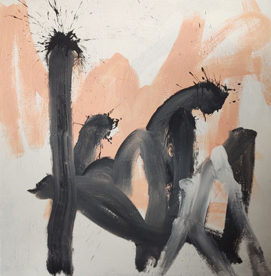 ohne Worte, Acryl auf Leinwand, 100 x 100 cm