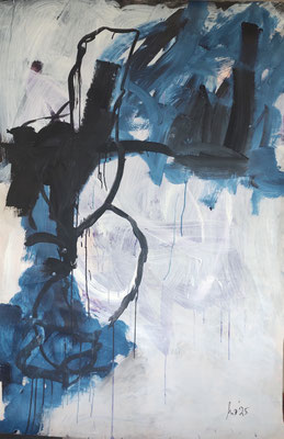 ohne Worte, Acryl auf Papier, 140 x 100 cm