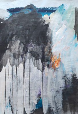 ohne Worte, Acryl auf Papier,  84 x 59 cm