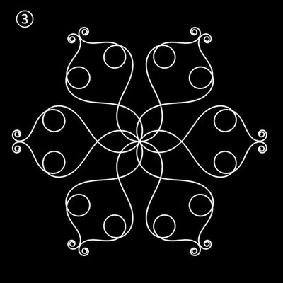 Ornament aus polynomialen Spiralen - Beispiel 03