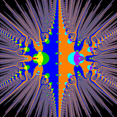 Basins of Attraction z^8-30z^6+273z^4-820z^2+576=0 Tiruneh-Verfahren, B=-10, 10]x[-10, 10]