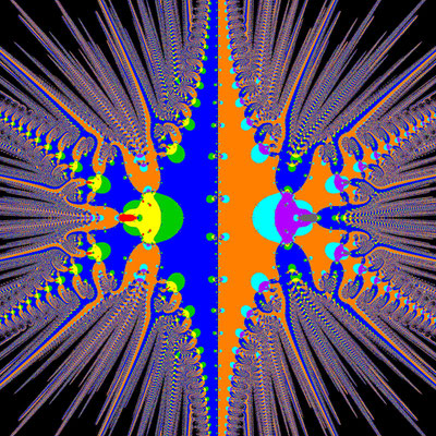 Basins of Attraction z^8-30z^6+273z^4-820z^2+576=0 Tiruneh-Verfahren, B=-10, 10]x[-10, 10]