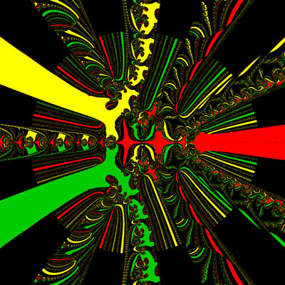 Basins of Attraction z^7-4z^4+4z^2-7=0 Ardelean-Verfahren, pos. Wurzel, B=[-3.5, 3.5]x[-3.5, 3.5}