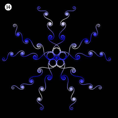 Ornament aus funktionalen Spiralen - Beispiel 14