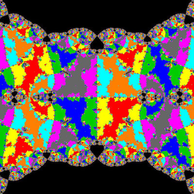 Basins of Attraction Polynom Grad 8, nur komplexe Nullstellen, Thukral-Verfahren, B=[-15.5, 15.5]x[-15.5, 15.5]