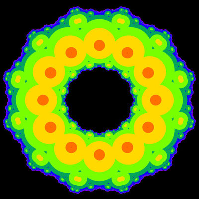 Konvergenzverhalten z^12-1=0 Laguerre-Verfahren, B=[-1.8, 1.8]x[-1.8, 1.8]