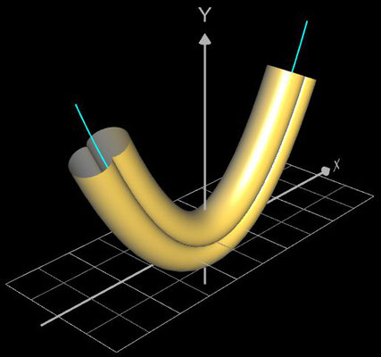 Funktionsgraph als Rohr mit Nephroide als Querschnitt