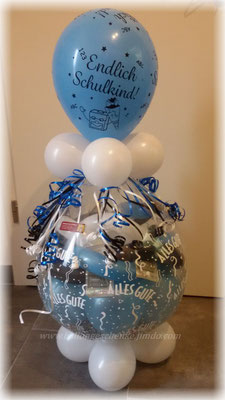 Verpackungsballon Motiv Einschulung blau  -    Preis  15,00 €