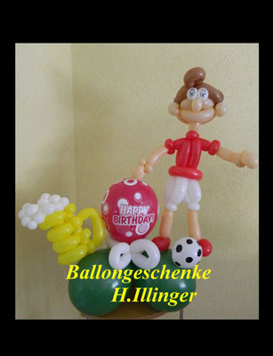 Fußballer mit Motivballon und Bierkrug  - Preis  23,00€