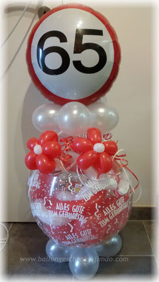 Verpackungsballon Motiv 65 mit 2 Blumen -   Preis   25,00 €
