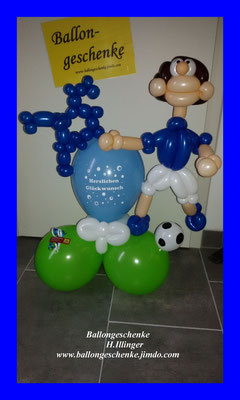 Fußballer mit Motivballon + Zahl - Preis 20,00 €