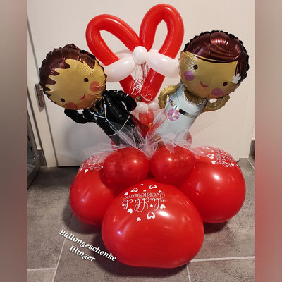 H13 Folienballon mit Herz  und Tüll  -  35,00€