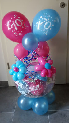 Verpackungsballon doppelt mit 2 Blumen - 27,00€