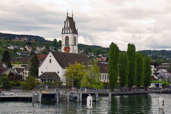 Nr. 5119 / Woche 19 / Meilen am Zürichsee, Steg Fähre, Kirche