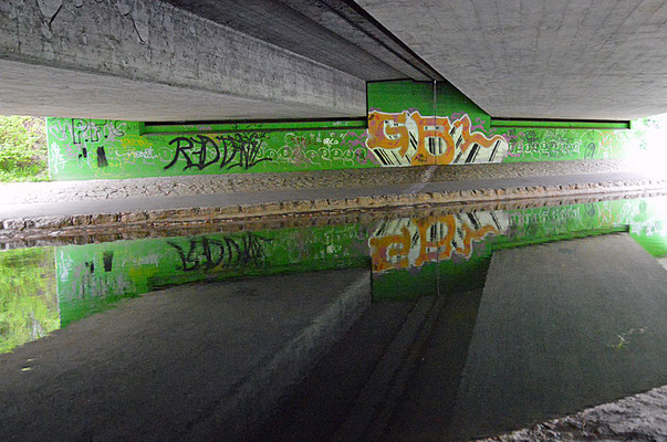 5177/ Woche 17 / Opfikon, Spiegelung in der Glatt,  A51 Brücke