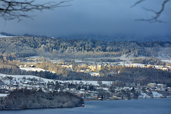 Nr. 5106 / Woche 6 / Blick von Männedorf, Richtung Süd-West, Halbinsel Au, Horgen  / 6000 x 4000 / JPG-Datei 