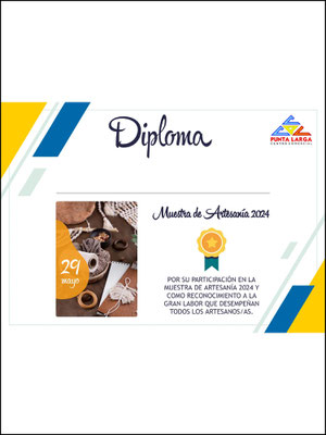 Diploma - Muestra de Artesanía 2024 del CC Punta Larga