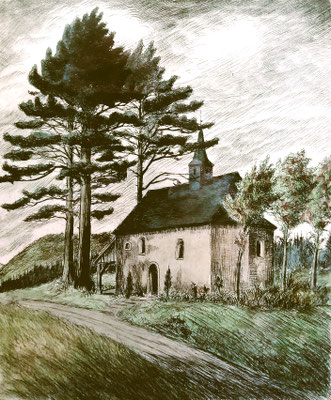 Radierung von Waldemar Hoya, Maler und Graphiker