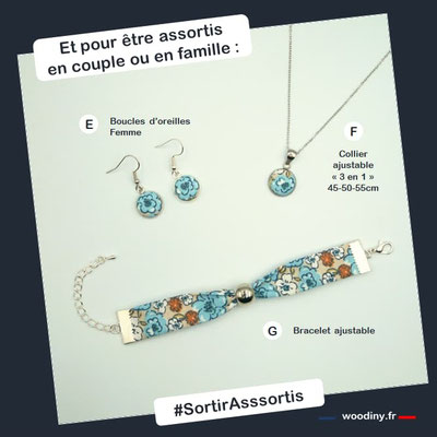 Bracelet bleu en tissu