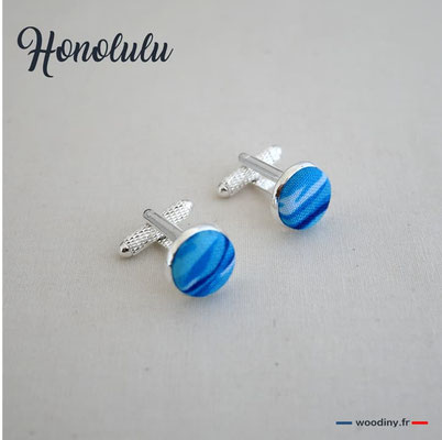 Boutons de manchette bleu