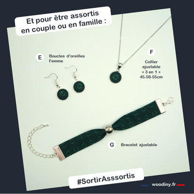 Bracelet tissu vert