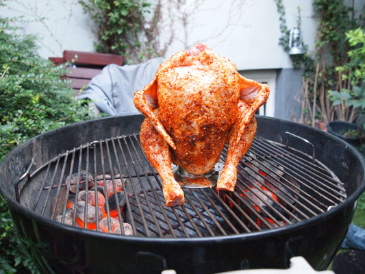 nun ab auf den Grill mit dir