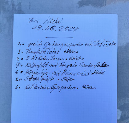 Der Speiseplan