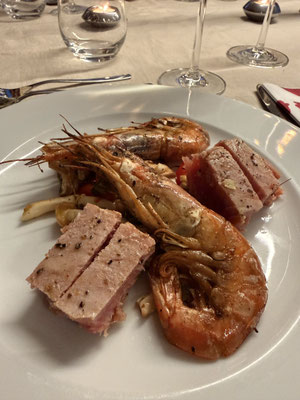 Scampi, Pilze und Tonno von Marcus war der erste Gang