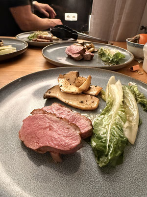 Entenbrust mit Ceasars Salat