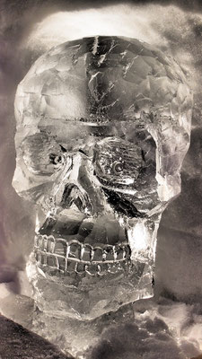 Crâne - Sculpture sur glace - Village Igloo Avoriaz - Manon Cherpe