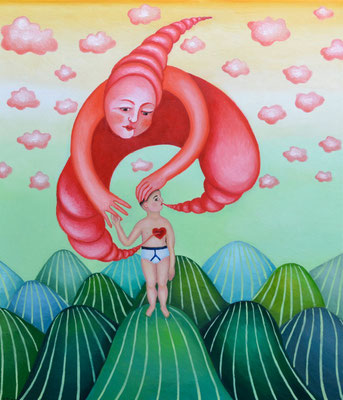 die Empathie. Öl auf Leinwand 60x70 cm.